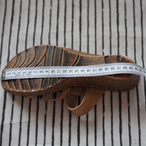 COPY - Patritzia By Spring Step Brown Tan Braided Wedge Sandal size 6 - Picture 10 of 11